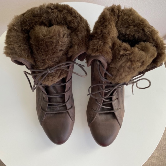 Steve Madden Fur Lined Boho Boot Leather Lace Up Convertible 9 - Picture 3 of 9